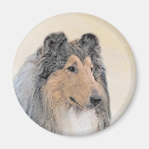 Collie (Rough) Painting - Cute Original Dog Art Magnet