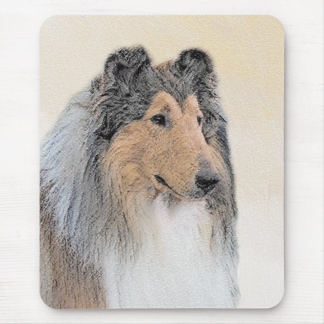 Collie (Rough) Painting - Cute Original Dog Art Mouse Mat (Front)