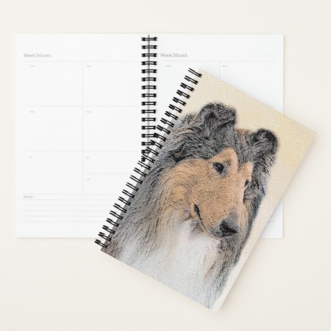 Collie (Rough) Painting - Cute Original Dog Art Planner (Display)