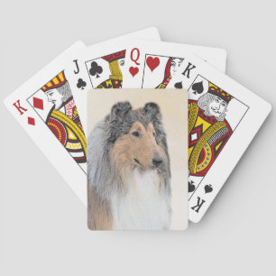 Collie (Rough) Painting - Cute Original Dog Art Playing Cards