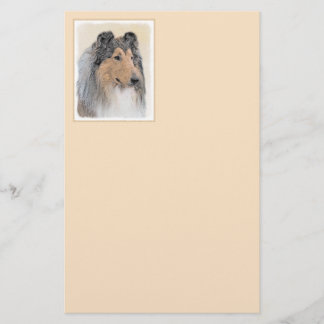 Collie (Rough) Painting - Cute Original Dog Art Stationery