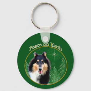 Collie (rough) Peace Key Ring