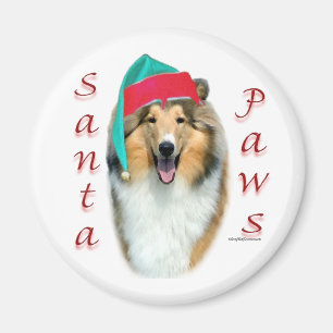 Collie (rough) Santa Paws Magnet