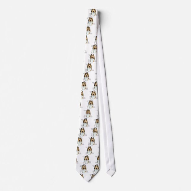 Collie (sable rough) History Design Tie (Front)