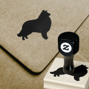 Collie Silhouette Rubber Stamp