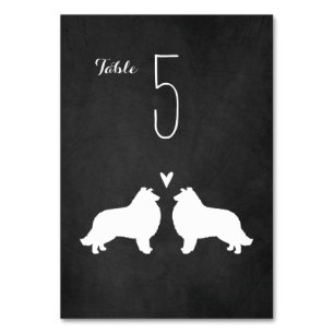 Collie Silhouettes Wedding Reception Table Number