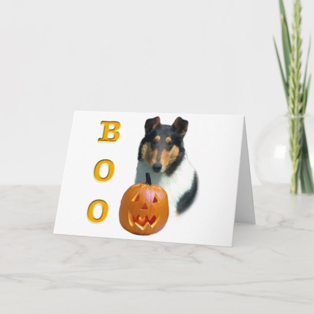 Collie (smooth) Boo Holiday Card (Front)