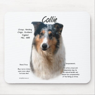 Collie (smooth merle) History Design Mouse Mat