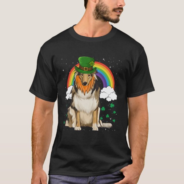 Collie St Patricks Day Leprechaun T-Shirt (Front)