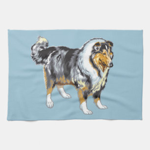 collie tea towel
