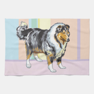 collie tea towel