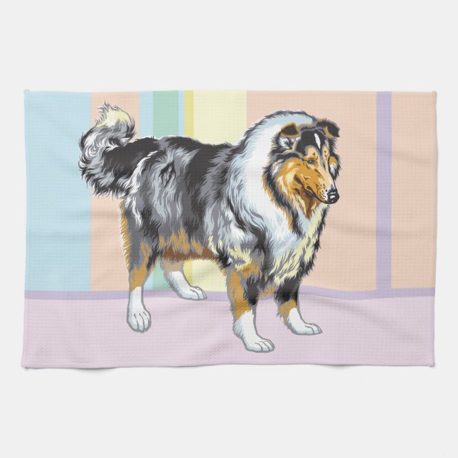 collie tea towel (Horizontal)