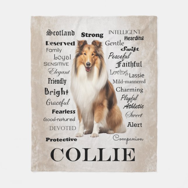 Collie Traits Fleece Blanket (Front)