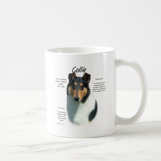 Collie (tri smooth) History Design Coffee Mug (Right)