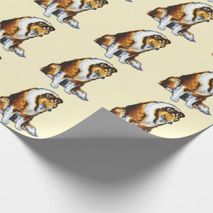 collie wrapping paper
