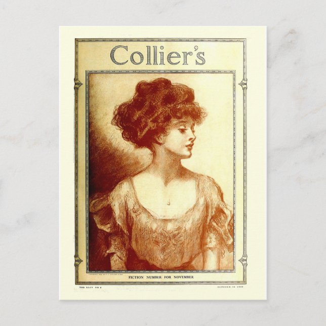 Collier's magazine 1909, Gibson girl Postcard (Front)