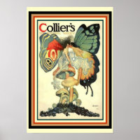 Collier's Magazine 1910 Art Nouveau Cover  13 x 19