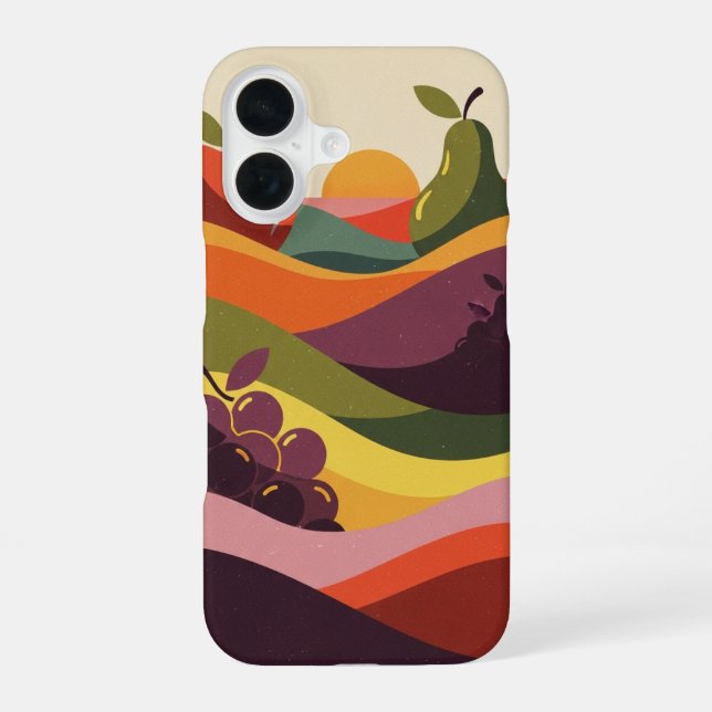 Collines de Fruits Vintage iPhone 16 Case (Back)