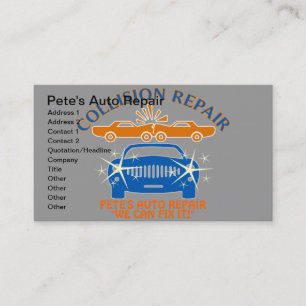 Collision Auto Repair Business Cards