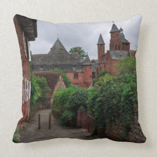 Collonges-la-Rouge, the red village throw pillow