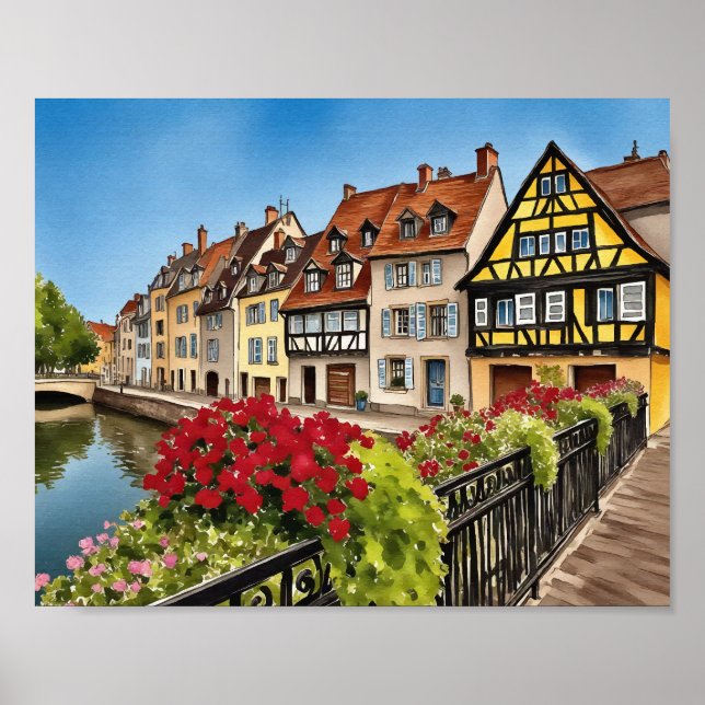 Colmar France Watercolor Poster (Front)