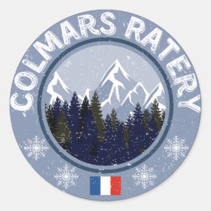 Colmars Ratery Ski resort Classic Round Sticker