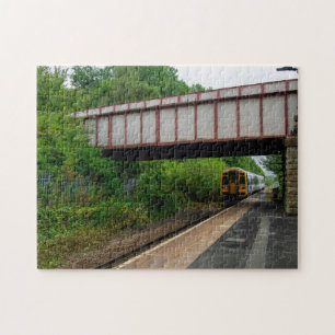 Colne Bound Train Leaving Burnley Barracks Railway Jigsaw Puzzle