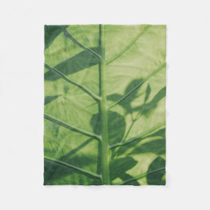 Colocasia esculenta leaf fleece blanket