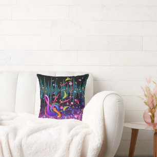 Coloful Abstract Clef Sound Wave Design Cushion