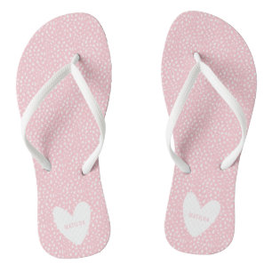 Coloful spot with heart personalised flip flops