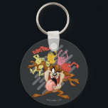 Coloful "Tantrum" TAZ™ Key Ring<br><div class="desc">Check out TAZ™ in this graphic with colourful tantrum poses arranged behind him.</div>