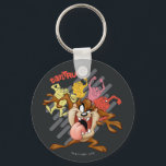 Coloful "Tantrum" TAZ™ Key Ring<br><div class="desc">Check out TAZ™ in this graphic with colourful tantrum poses arranged behind him.</div>