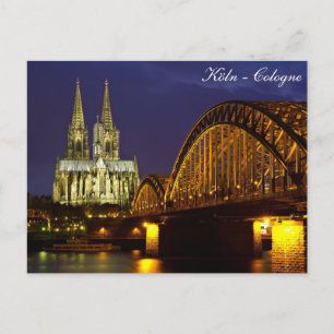 Cologne - Cathedral at twilight postcard