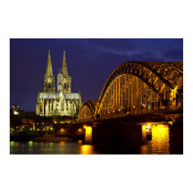 Cologne - Cathedral at twilight poster