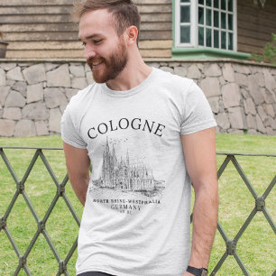 Cologne Cathedral Germany Vintage Landscape T-Shirt