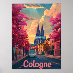 Cologne : Cathedral Majesty and Purple Tranquility Poster