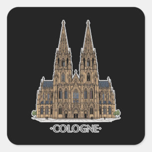 Cologne Cathedral Square Sticker