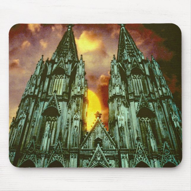 Cologne Cathedral with sun Mouse Mat (Front)