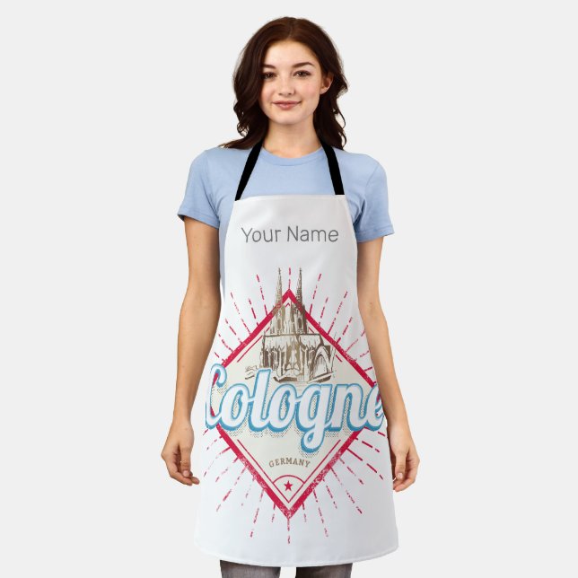 Cologne City Germany Retro Cathedral Vintage Apron (Worn)