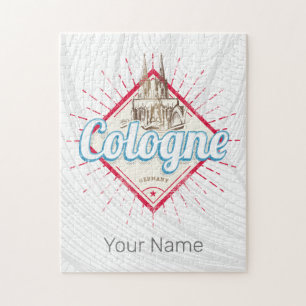Cologne City Germany Retro Cathedral Vintage Jigsaw Puzzle