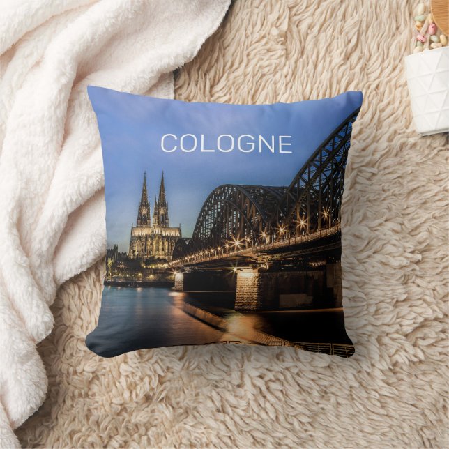 Cologne Cityscape Germany Dom Night Souvenir Cushion (Blanket)