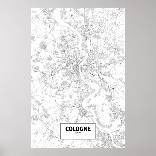 Cologne, Germany (black on white) Poster (Front)