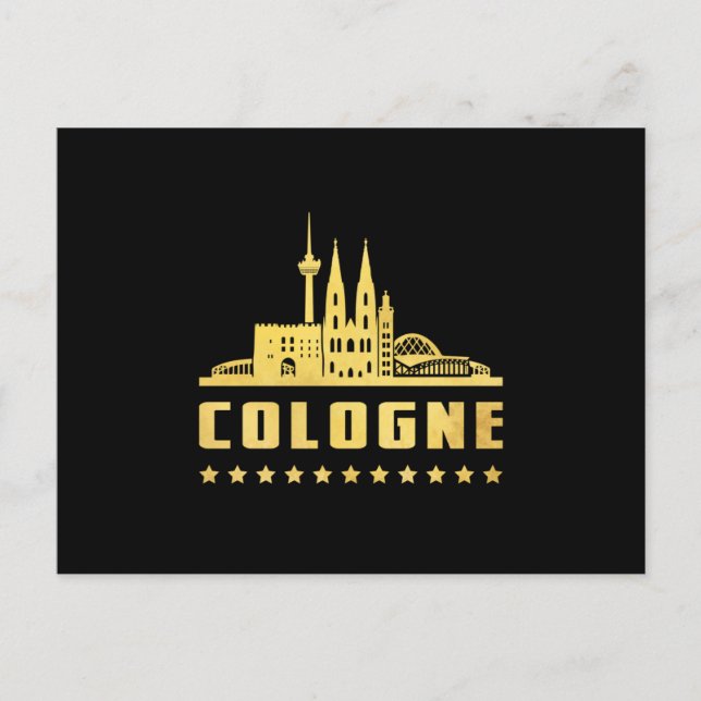 Cologne Germany City Cityscape Funny Gift Idea Postcard (Front)