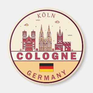 Cologne Germany City Skyline Emblem Magnet