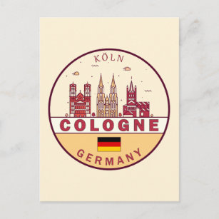 Cologne Germany City Skyline Emblem Postcard