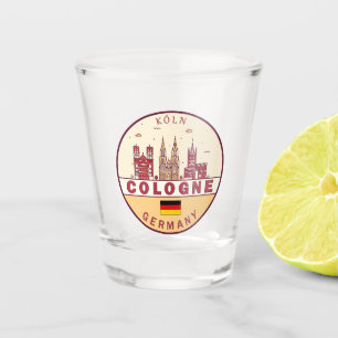 Cologne Germany City Skyline Emblem Shot Glass
