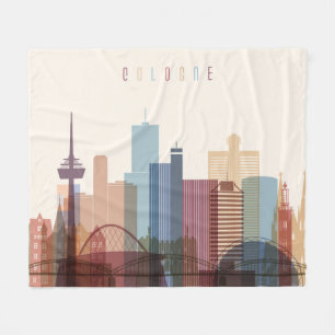 Cologne, Germany   City Skyline Fleece Blanket