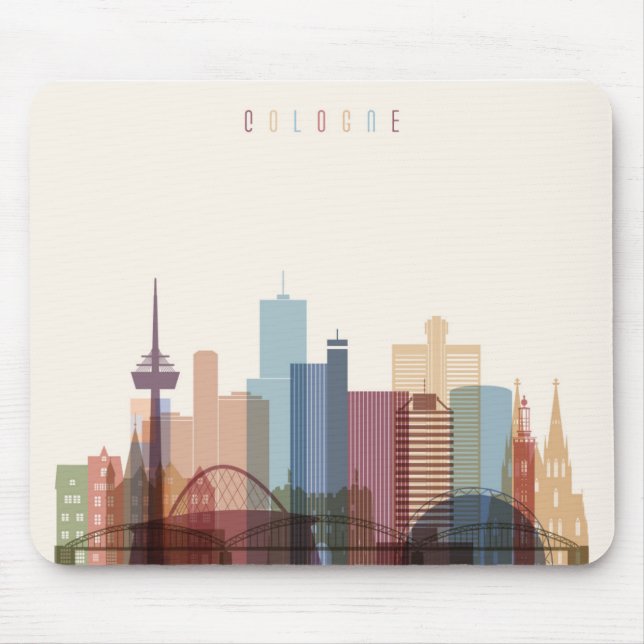 Cologne, Germany | City Skyline Mouse Mat (Front)