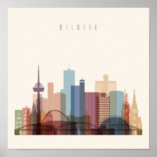 Cologne, Germany City Skyline Poster