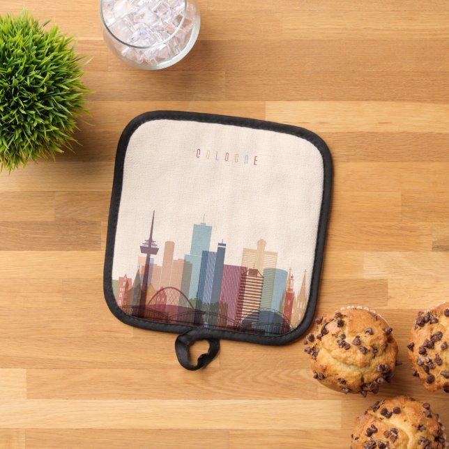 Cologne, Germany | City Skyline Pot Holder (Top Down)